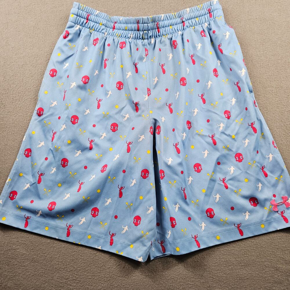Under Armour Light Blue Men's Athletic Shorts with Red, White & Yellow Accents